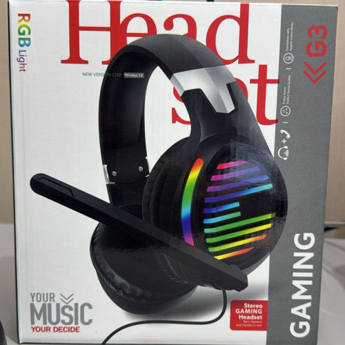 AUDIFONOS / HEADSET GAMING G3 BLUETOOTH (40 UND X CAJA)